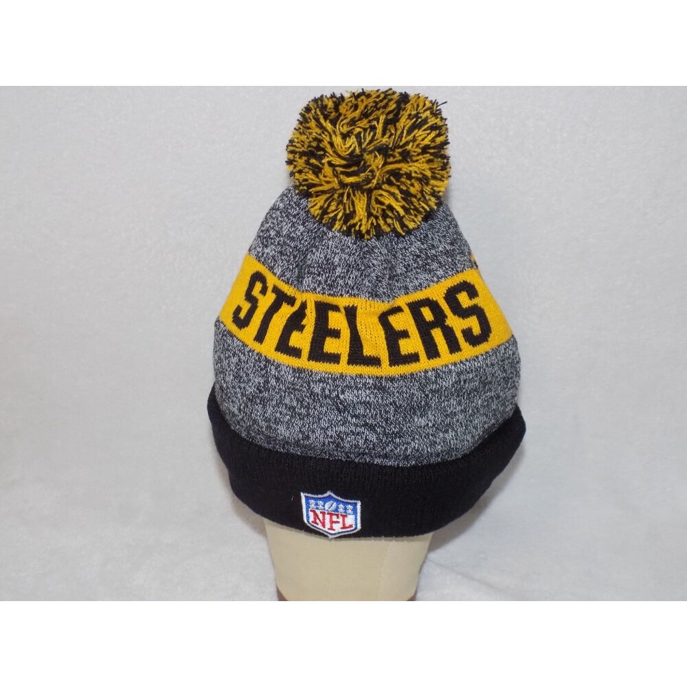 Pittsburgh Steelers Beanie Pom Pom New Era Football NFL (Grey) - Picture 2 of 4